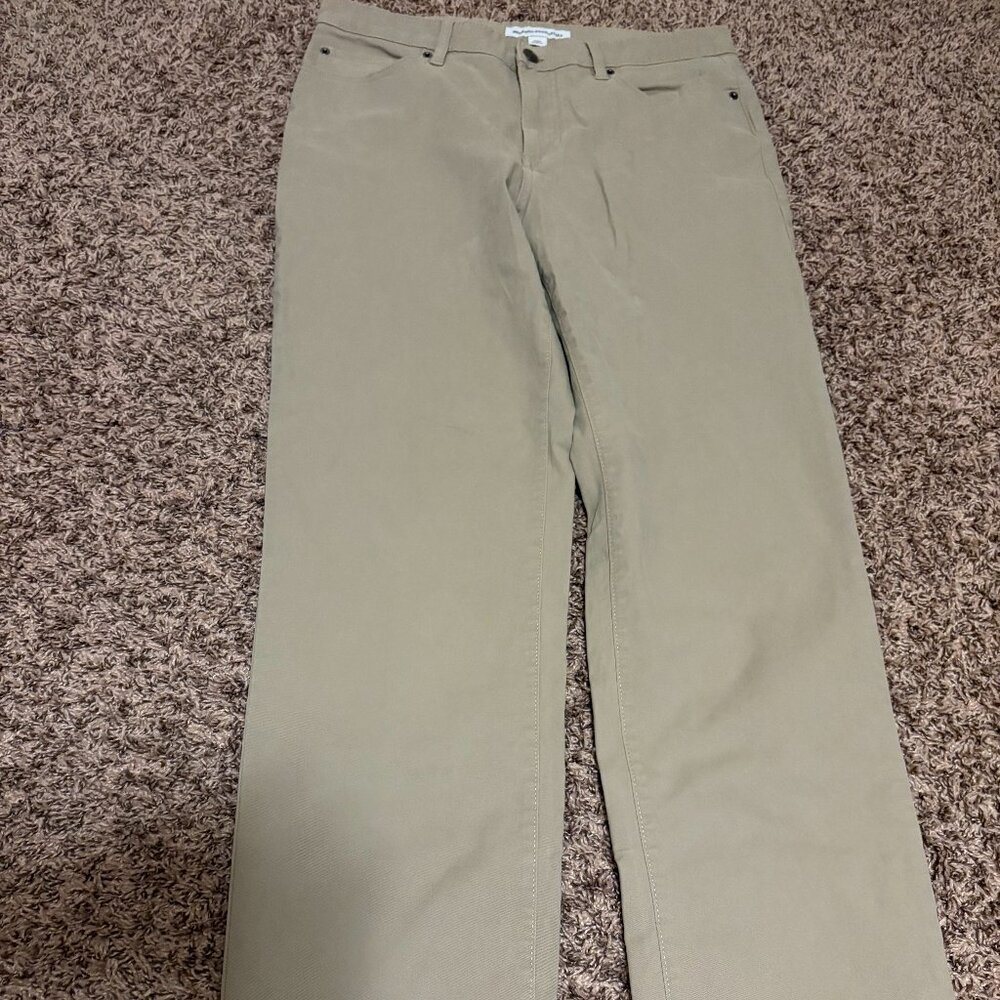 Amazon Essentials Khaki Pants W 34 L 32 Tan Beige Cotton Blend Zip Fly Straight